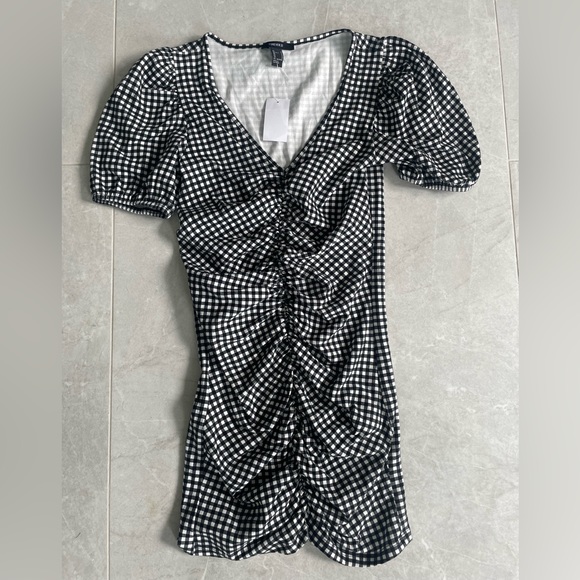 Forever21 White & Black Checkered Dress - Picture 3 of 6